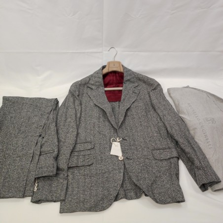 Abito uomo Blazer spinato bianco nero Brunello Cucinelli Tg 50 nuovo