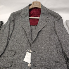 Abito uomo Blazer spinato bianco nero Brunello Cucinelli Tg 50 nuovo 2