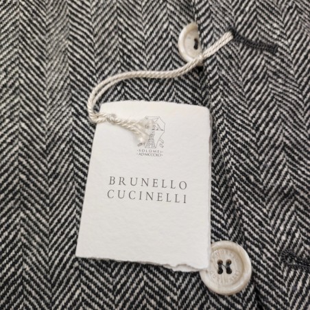 Abito uomo Blazer spinato bianco nero Brunello Cucinelli Tg 50 nuovo
