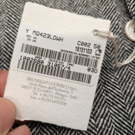 Abito uomo Blazer spinato bianco nero Brunello Cucinelli Tg 50 nuovo