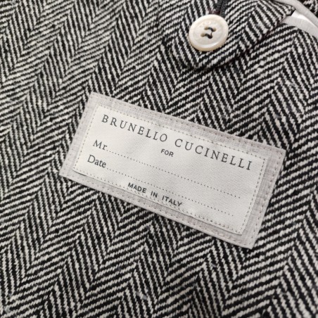 Abito uomo Blazer spinato bianco nero Brunello Cucinelli Tg 50 nuovo