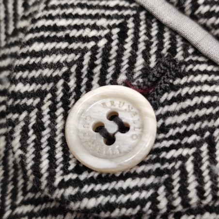 Abito uomo Blazer spinato bianco nero Brunello Cucinelli Tg 50 nuovo