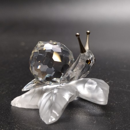 Cristallo Swarovski lumaca su foglia corna in metallo 7615 Nr 000 005