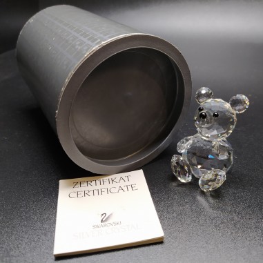 Cristallo Swarovski orsetto seduto con scatola e certificato integro