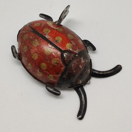 Giocattolo di latta coccinella con carica meccanica a chiave