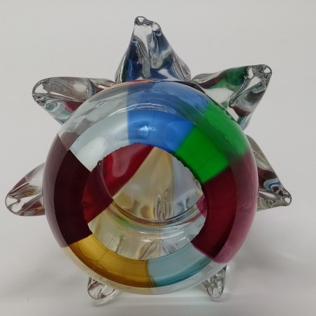 Scultura in vetro di Murano albero di Natale colorato h. 23 cm
