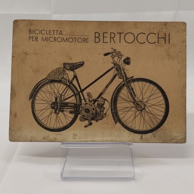 Cartolina bicicletta per micromotore Bertocchi  - Macchie e scritte a matita