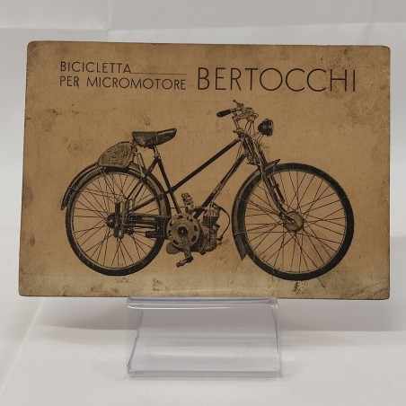 Cartolina bicicletta per micromotore Bertocchi  - Macchie e scritte a matita