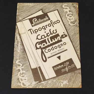 Catalogo prodotti tipografici e per fumo, per profumerie Galluzzi anni '30