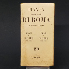 Pianta della Roma dei Papi del 1870, edizione 1984. Ingiallimenti