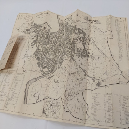 Pianta della Roma dei Papi del 1870, edizione 1984. Ingiallimenti
