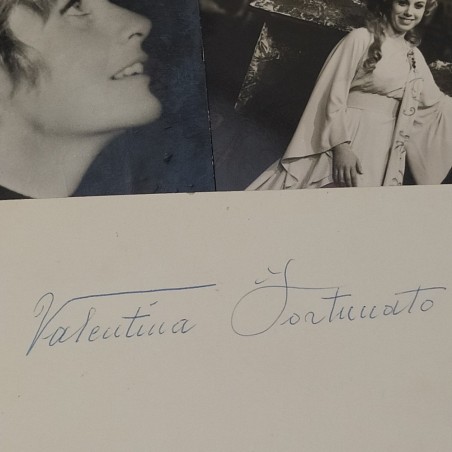 Lotto 4 foto autografate cantanti liriche Ligabue, Fortunato e altre