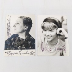 Lotto di 2 fotografie autografate Delia Scala e Paola Borboni