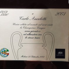 Attestato al calciatore e allenatore Carlo Ancelotti 2003. Buone condizioni 2