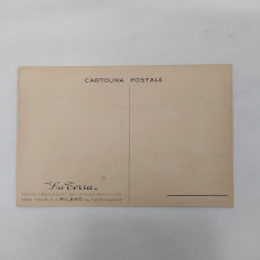 Cartolina pubblicitaria Assicurazioni Grandine "La terra" 9x14cm. Ingiallimenti 2