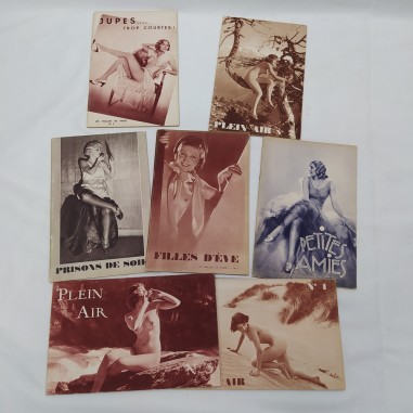 Lotto di 7 riviste osée degli anni '30 Plein-air, Petit amies e altre anni '30.