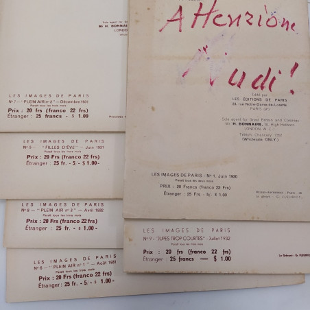 Lotto di 7 riviste osée degli anni '30 Plein-air, Petit amies e altre anni '30.