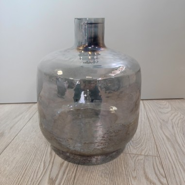 Light & Living vaso in vetro grigio effetto specchio h. 30 d. 24 cm