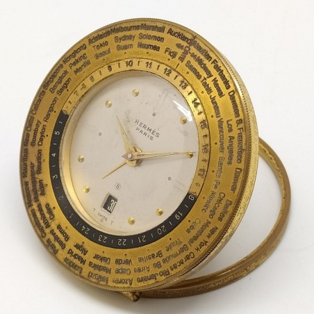 Orologio da tavolo Hermes Le ore del mondo con datario e sveglia