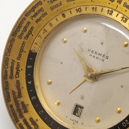 Orologio da tavolo Hermes Le ore del mondo con datario e sveglia