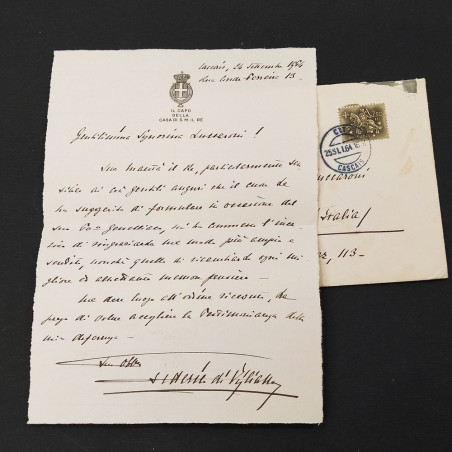Lettera da Il capo della casa di Sua Maest? il Re Umberto II 1964. Buono