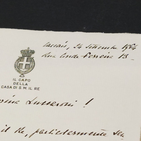 Lettera da Il capo della casa di Sua Maest? il Re Umberto II 1964. Buono