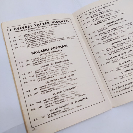Catalogo generale di dischi e grafonole Columbia 1937. Leggeri aloni