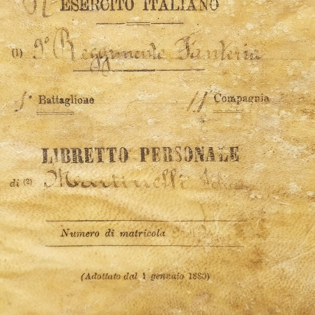 Libretto personale regia fanteria 1800 Martinelli Felice. Buone condizioni