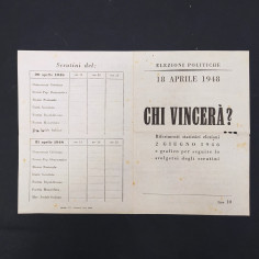 Opuscolo elezioni politiche 18 aprile 1948 "Chi vincer??". Piccole macchie