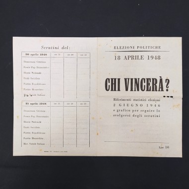 Opuscolo elezioni politiche 18 aprile 1948 "Chi vincer??". Piccole macchie