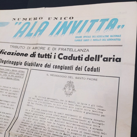 Numero unico giornale Ala Invitta, associazione caduti e mutilati 1950