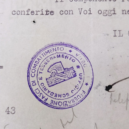 Comunicazione Partito nazionale fascista Ufficio schedario 1941. Annotazioni