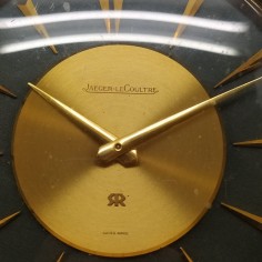 Orologio da tavolo svizzero Jager-Le Coultre su base esagonale in pelle segnata 2