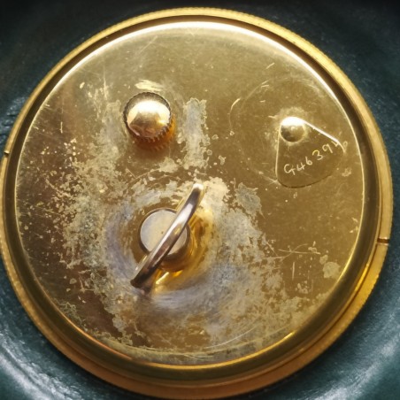 Orologio da tavolo svizzero Jager-Le Coultre su base esagonale in pelle segnata