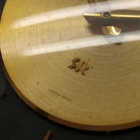 Orologio da tavolo svizzero Jager-Le Coultre su base esagonale in pelle segnata