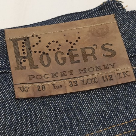 Jeans Roy Roger's blu anni '70 taglia 28 con tasche posteriori a zip inusato