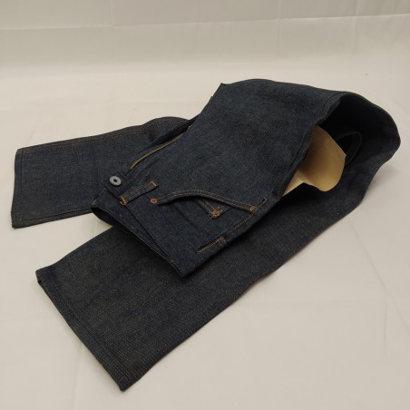 Jeans Roy Roger's blu anni '70 taglia 28 con tasche posteriori a zip inusato