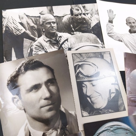 Lotto di 13 foto e cartoline di piloti automobilistici varie epoche. Buono