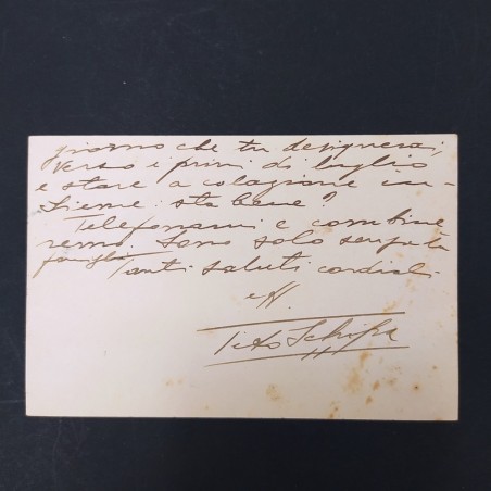 Cartoncino Ritz Hotel con autografo del tenore Tito Schipa 1930. Puntinature