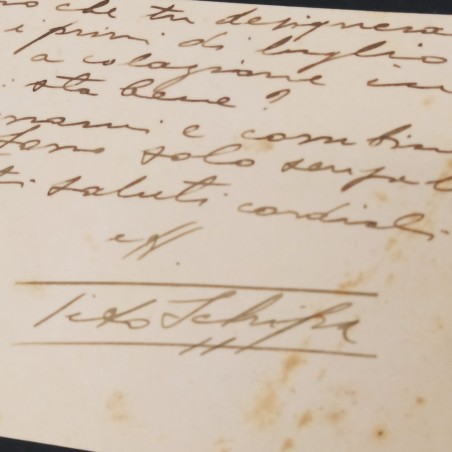 Cartoncino Ritz Hotel con autografo del tenore Tito Schipa 1930. Puntinature