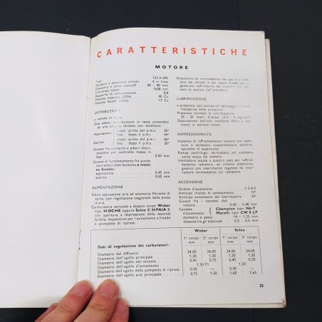 Libretto d'uso e manutenzione Fiat 125 ed. provvisoria 1967. Macchie