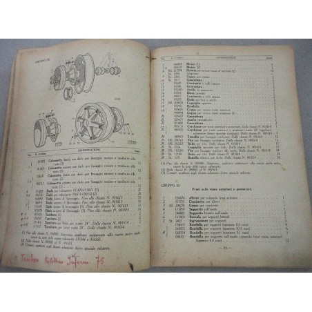 FIAT PARTI DI RICAMBIO PER CHASSIS MOD. 634 N 3° ED. 1934 - RESTAURI