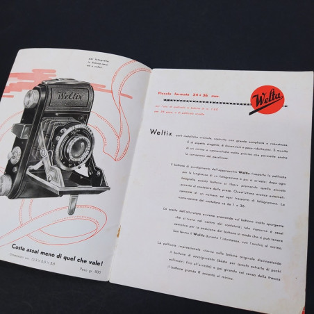 Catalogo con listino macchne fotografiche Welta 1941. Macchie