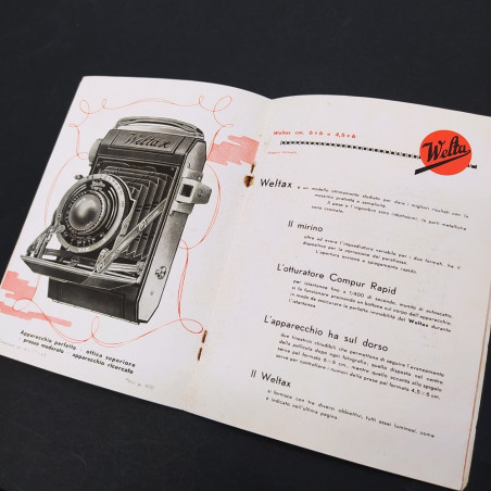Catalogo con listino macchne fotografiche Welta 1941. Macchie
