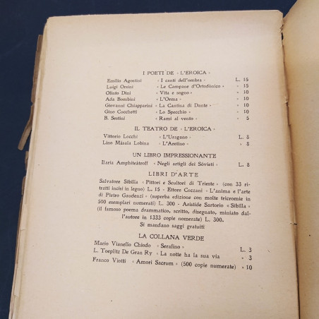 La rapsodia del Piave con dedica e firma dell'autore Jeri 1923. Segni del tempo