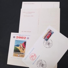 Lotto di 4 cartoline e francobuste autodromo Monza 1999, 2000, 2002. Buono 2