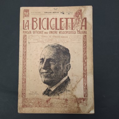 Rivista mensile La bicicletta del 1928, n°4. Puntinatura e aloni della carta