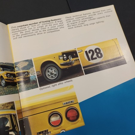 Catalogo Brochure Fiat 128 Rally 1300 in inglese. Ottime condizioni