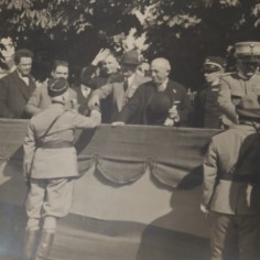 Foto ufficiali di fanteria e autorità in evento cittadino Tortona 1928. Buono 2