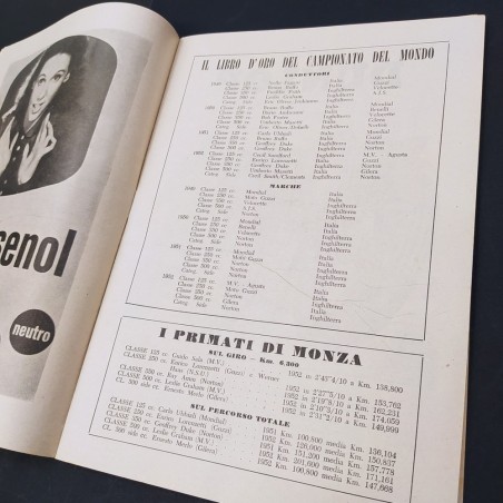 Programma ufficiale del GP motociclistico delle nazioni 1953. Buono